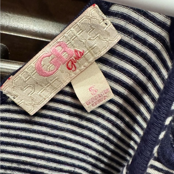 GB girls Striped Cold Shoulder juniors SMALL Dress pit to pit 12in length 36in - Picture 3 of 5